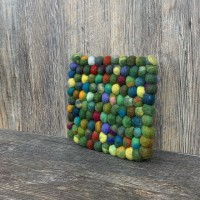 Green Tie Dye felt Square Trivet